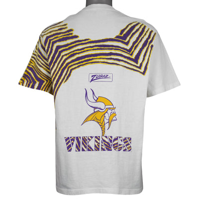 NFL (Zubaz) - Minnesota Vikings Logo Single Stitch T-Shirt 1990s Medium