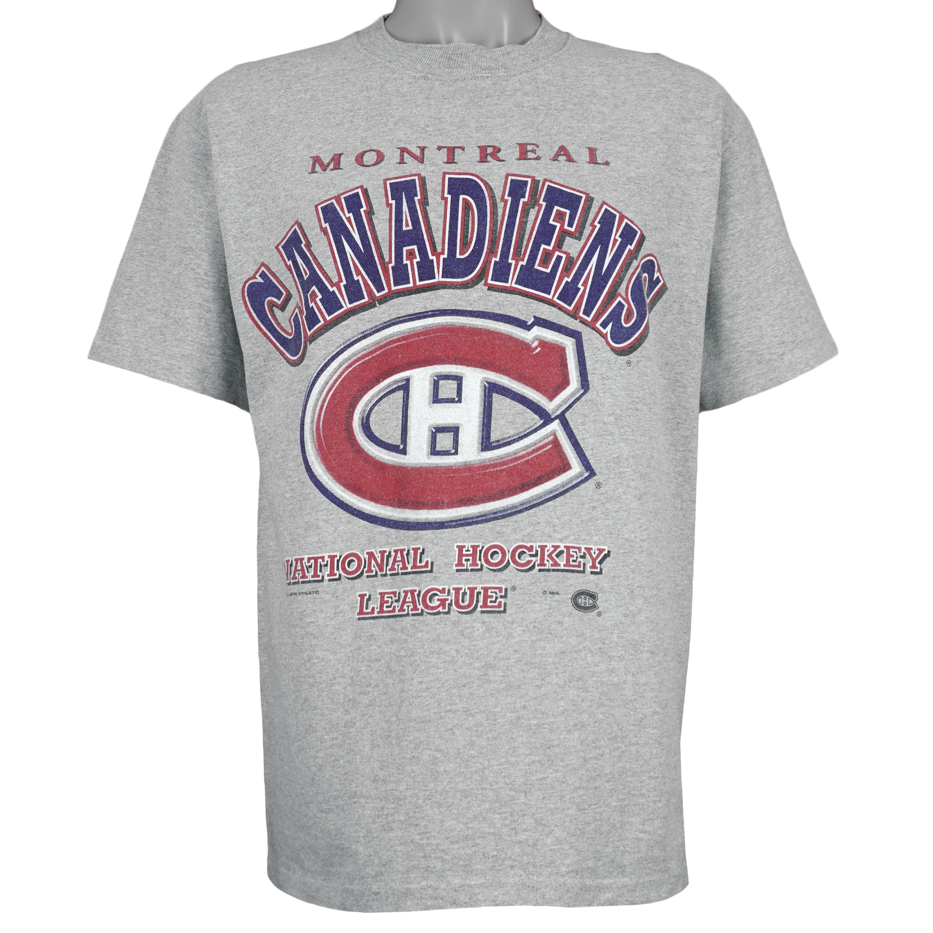 NHL (Bulletin Athletic) - Montreal Canadiens Single Stitch T-Shirt 1990s Large Vintage Retro Hockey