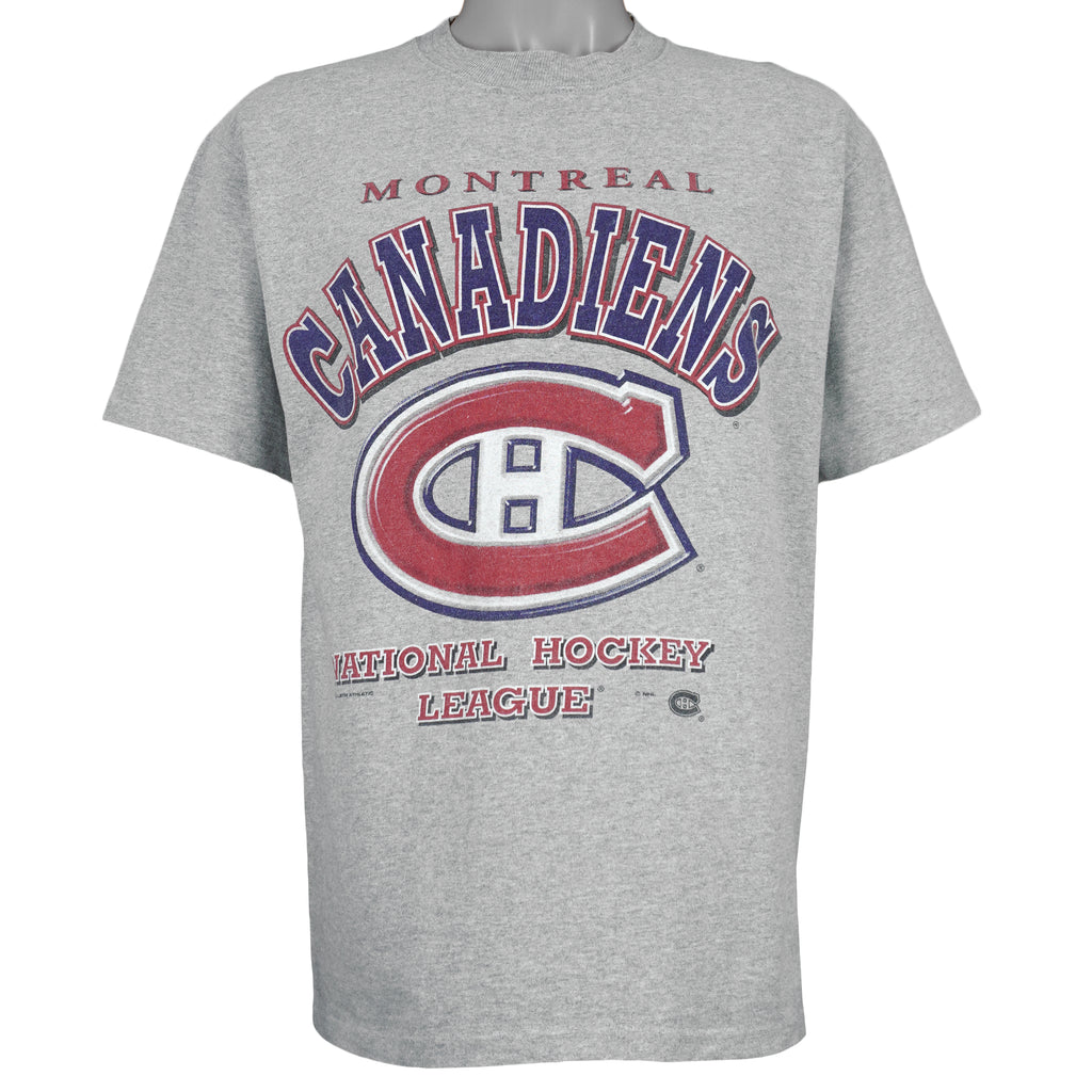 NHL (Bulletin Athletic) - Montreal Canadiens Single Stitch T-Shirt 1990s Large Vintage Retro Hockey