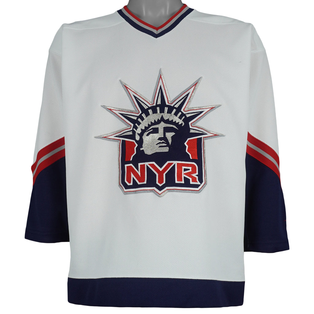 NHL (Pro Player) - New York Rangers Big Logo Hockey Jersey T-Shirt 1990s X-Large Vintage Retro Hockey