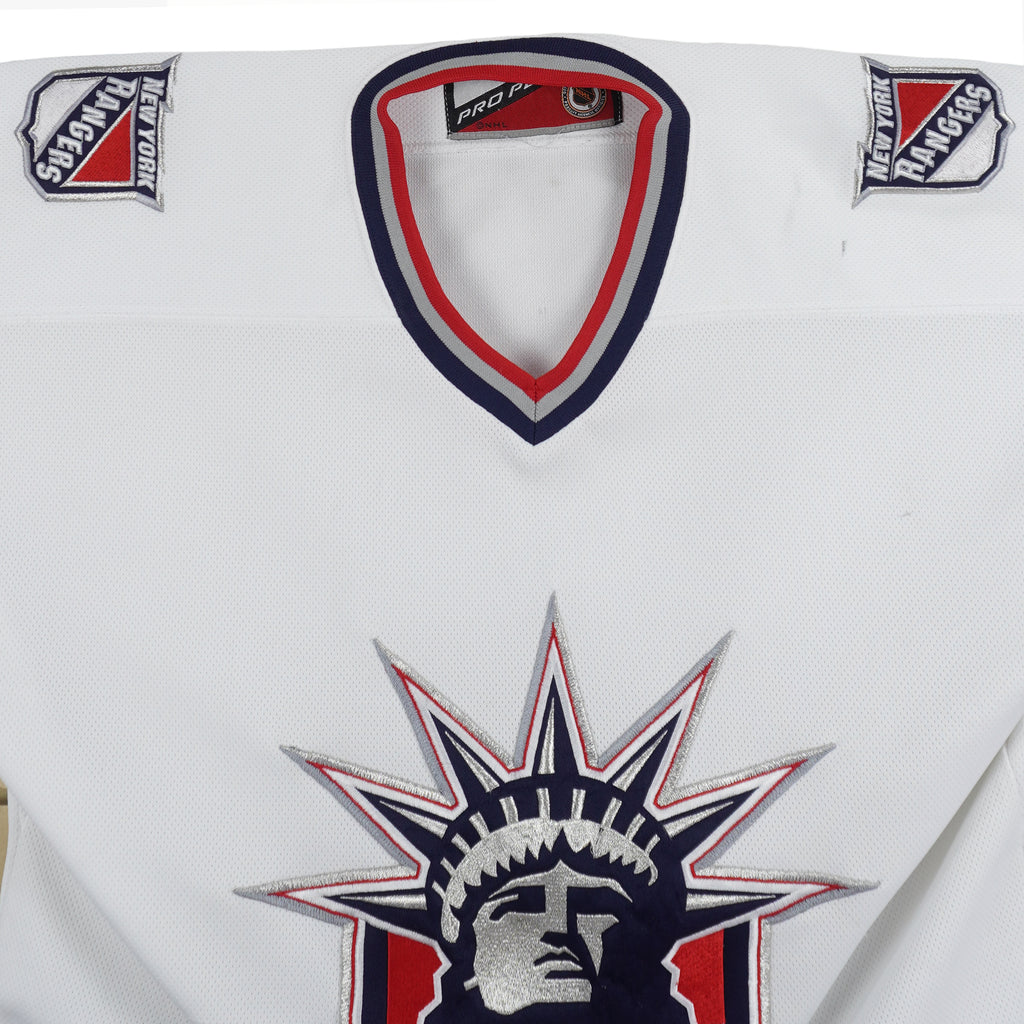 NHL (Pro Player) - New York Rangers Big Logo Hockey Jersey T-Shirt 1990s X-Large Vintage Retro Hockey