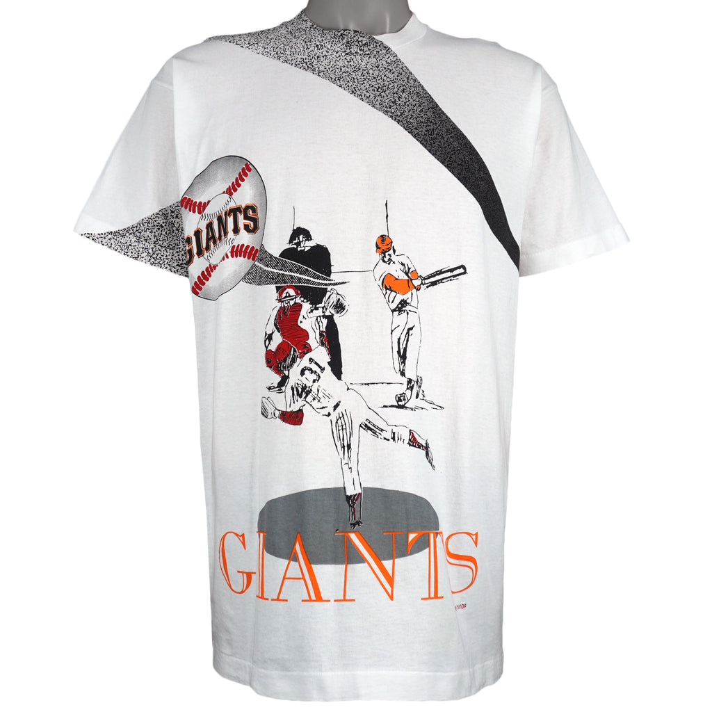 MLB (Fruit Of The Loom) - San Francisco Giants All Over Print T-Shirt 1990s Large Vintage Retro Basebal