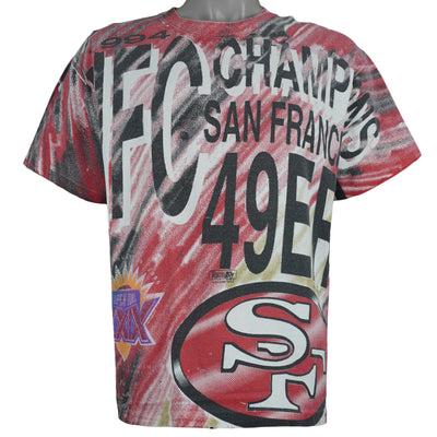 NFL (Signal) - 49ers, Super Bowl XXIX Champions All Over Print T-Shirt 1994 Large