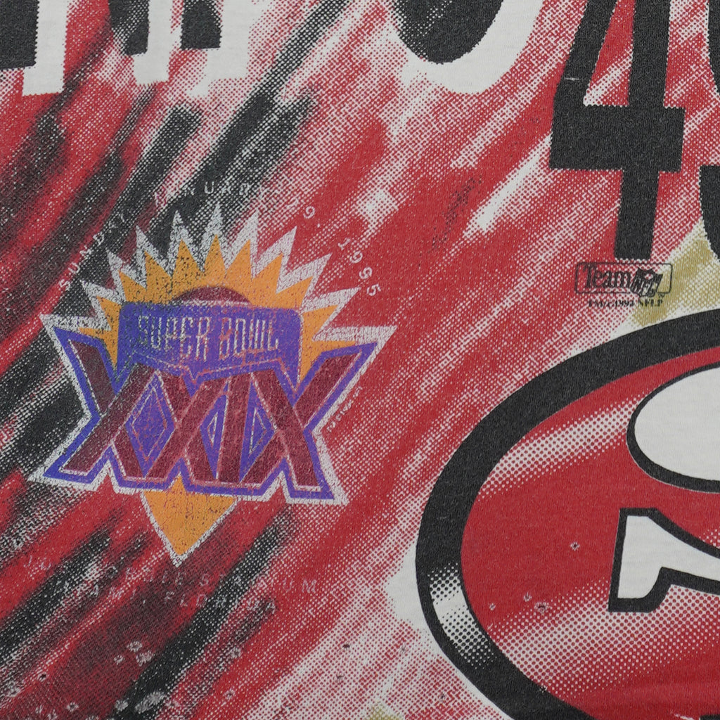 NFL (Signal) - 49ers, Super Bowl XXIX Champions All Over Print T-Shirt 1994 Large Vintage Retro Football