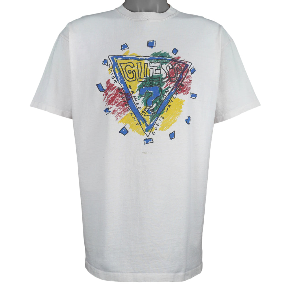 Guess - Guess Watches Spell Out T-Shirt 1990s Large Vintage Retro