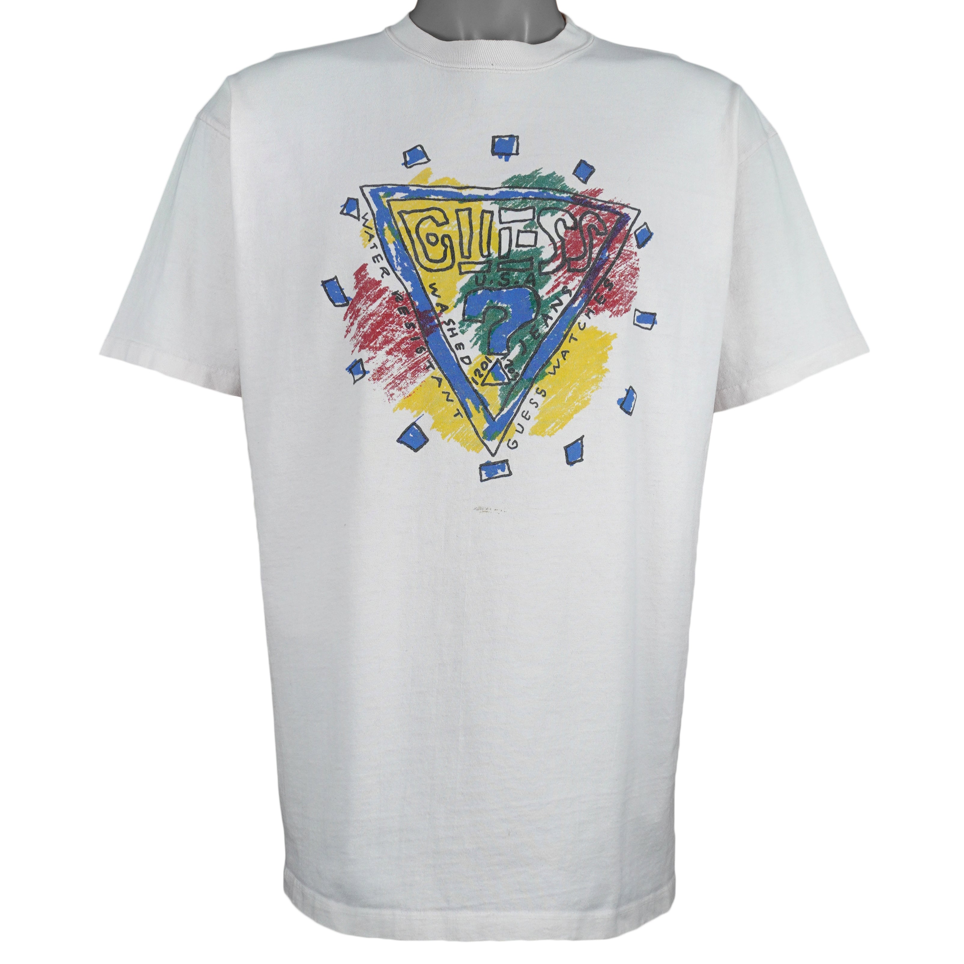 Guess - Guess Watches Spell Out T-Shirt 1990s Large Vintage Retro