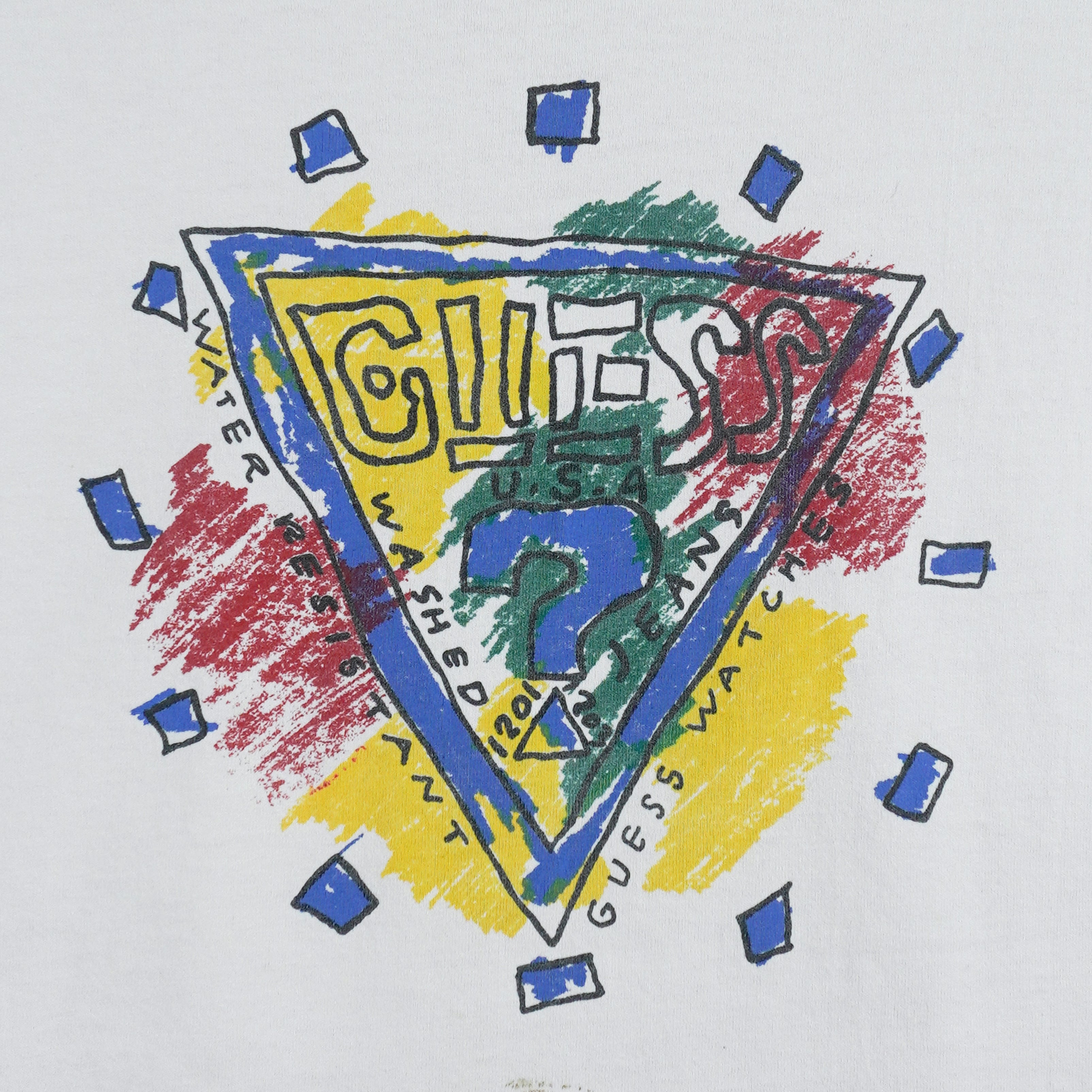 Guess - Guess Watches Spell Out T-Shirt 1990s Large Vintage Retro