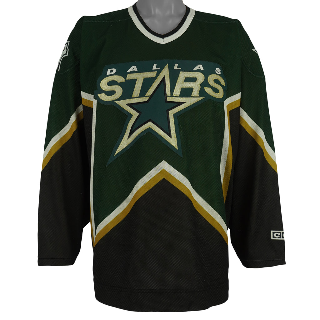 NHL (CCM) - Green & Black Dallas Stars Hockey Jersey 1990s X-Large Vintage Retro Hockey