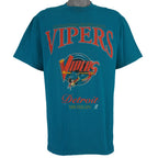 IHL (CSA) - Detroit Vipers Spell-Out T-Shirt 1990s Large Vintage Retro Hockey