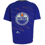 Starter - Edmonton Oilers Big Logo T-Shirt 1991 Large Vintage Retro Hockey
