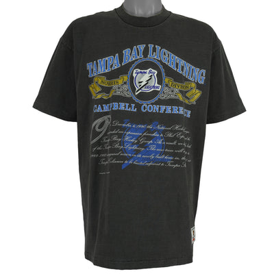 NHL (Nutmeg) - Tampa Bay Lightning Spell-Out T-Shirt 1992 X-Large