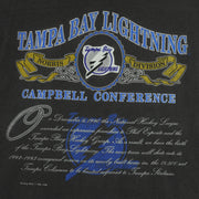 NHL (Nutmeg) - Tampa Bay Lightning Spell-Out T-Shirt 1992 X-Large Vintage Retro Hockey