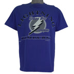 NHL (Nutmeg) - Tampa Bay Lightning Big Logo T-Shirt 1994 Large Vintage Retro Hockey