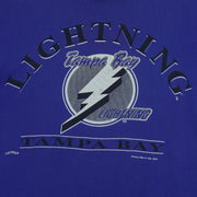 NHL (Nutmeg) - Tampa Bay Lightning Big Logo T-Shirt 1994 Large Vintage Retro Hockey