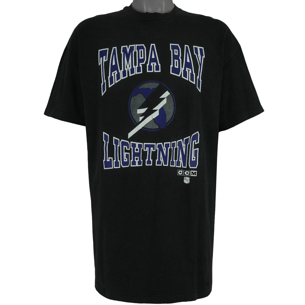 NHL (Hanes) - Tampa Bay Lightning T-Shirt 1990s X-Large Vintage Retro Hockey