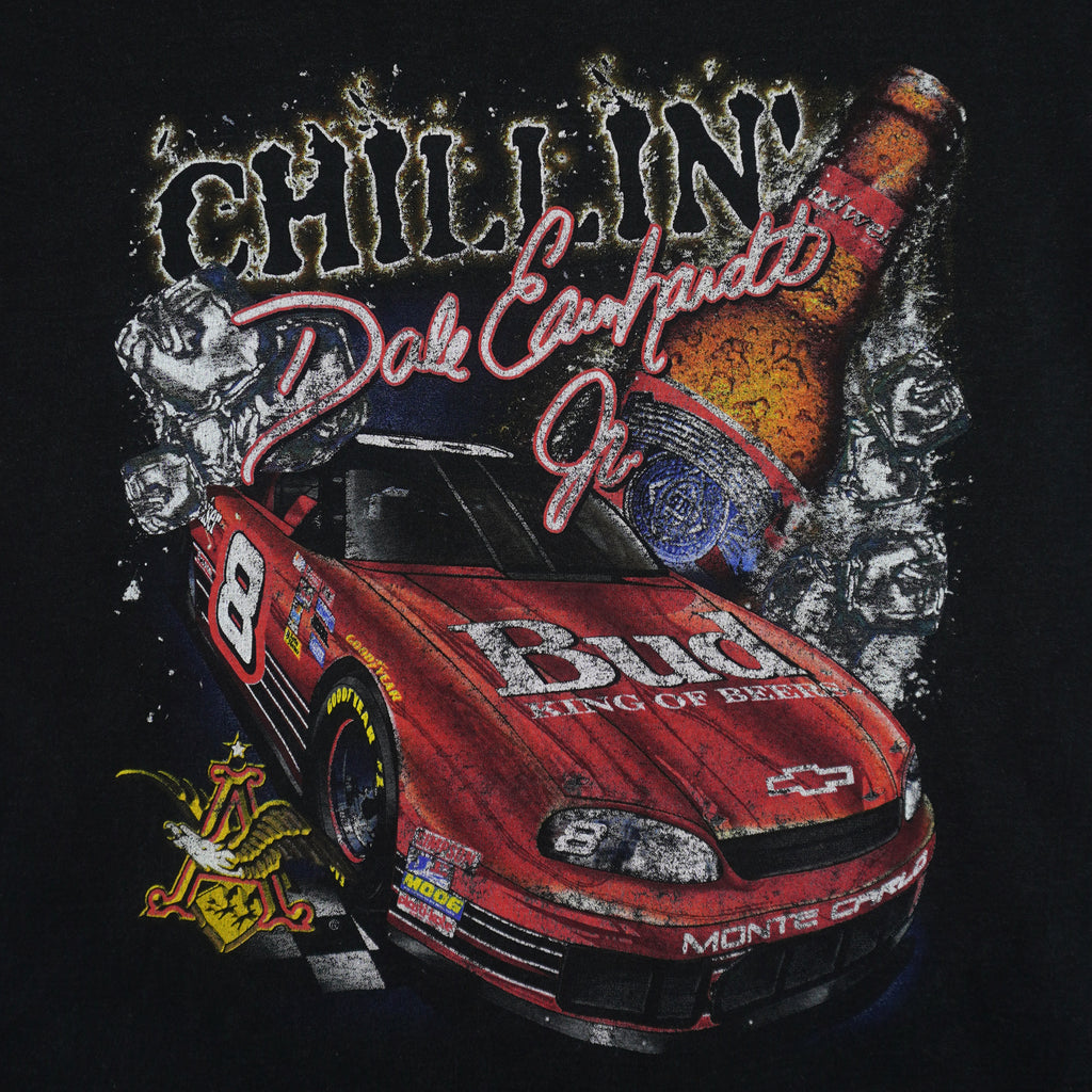 Budweiser (Chase) - Chilling Dale Earnhardt Jr. T-Shirt 1990s XX-Large Vintage Retro