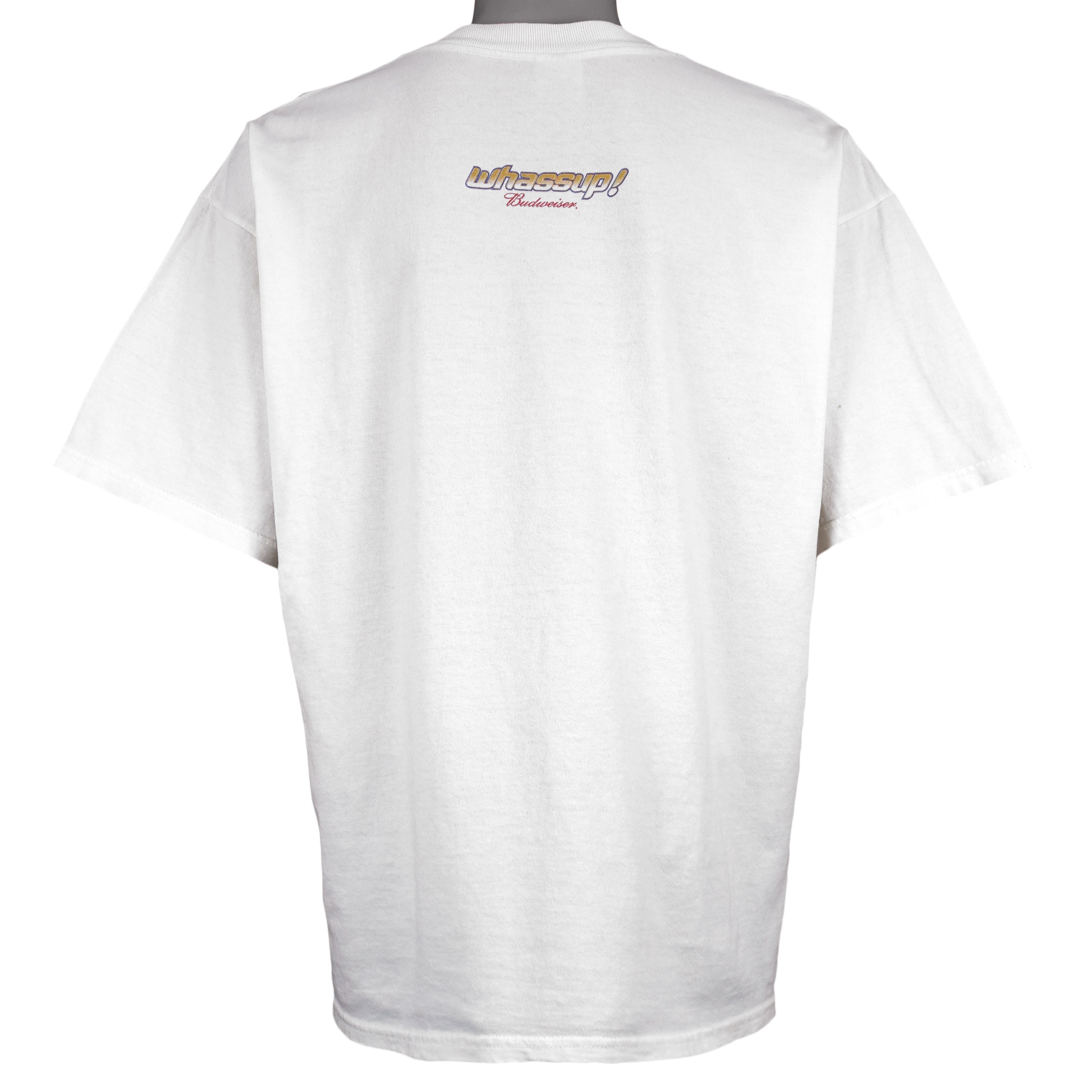 Budweiser (Gildan) - Whassup Parrots Spell-Out T-Shirt 1990s X-Large Vintage Retro