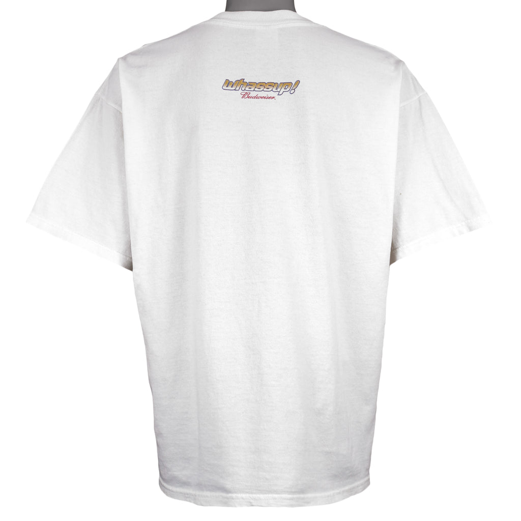 Budweiser (Gildan) - Whassup Parrots Spell-Out T-Shirt 1990s X-Large Vintage Retro