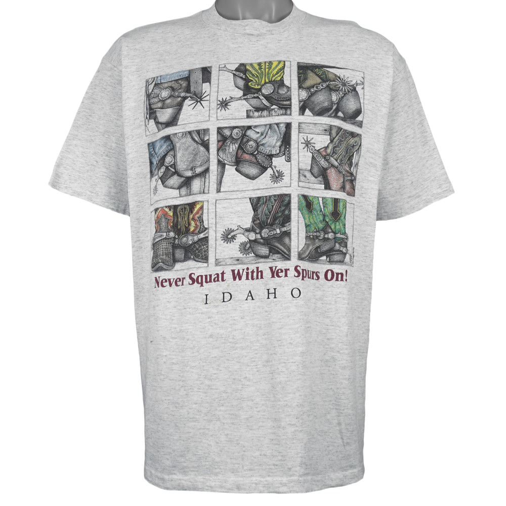 Vintage (All sport) - Cowboy Boots, Never Squat With Yer Spurs On! T-Shirt 1994 X-Large Vintage Retro