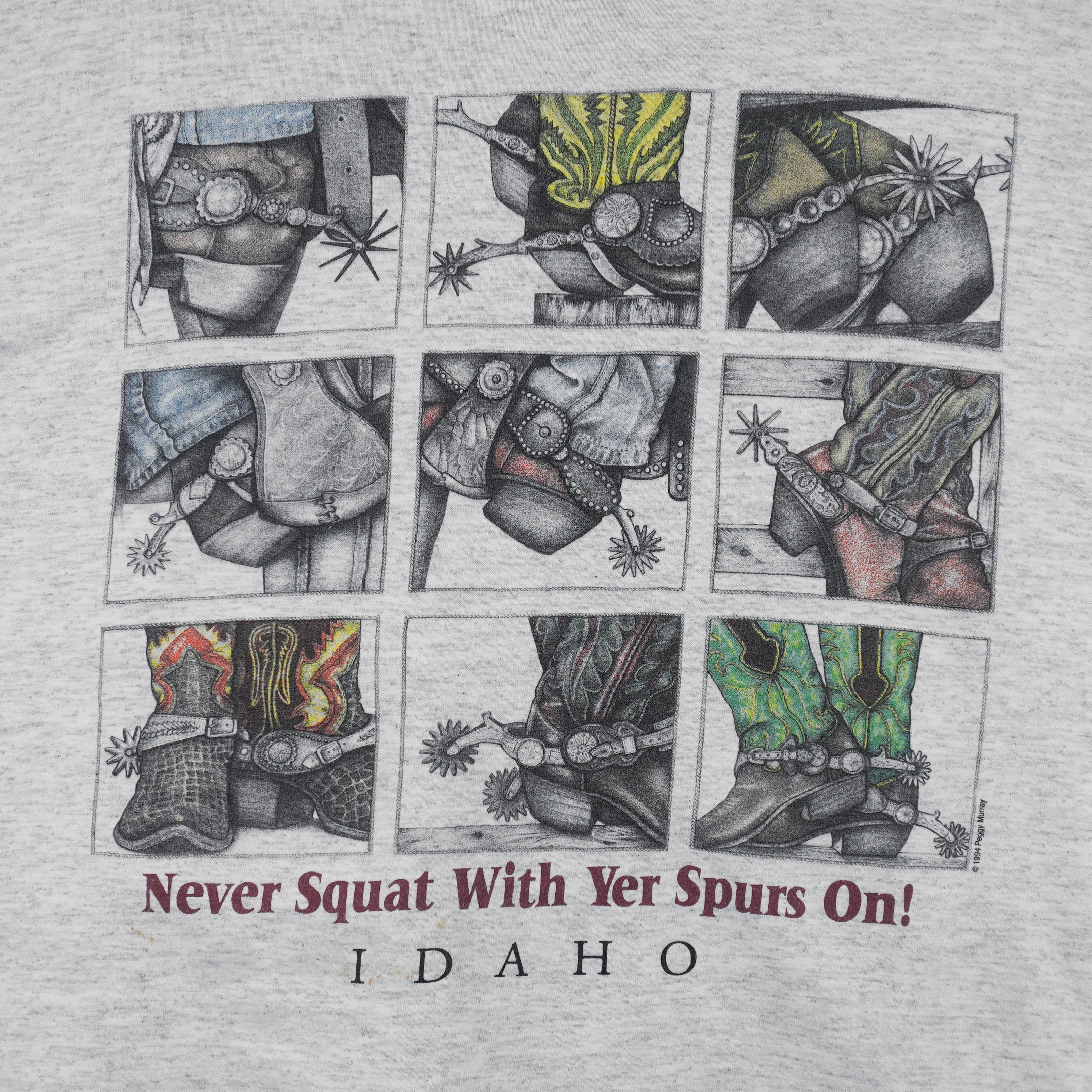 Vintage (All sport) - Cowboy Boots, Never Squat With Yer Spurs On! T-Shirt 1994 X-Large Vintage Retro
