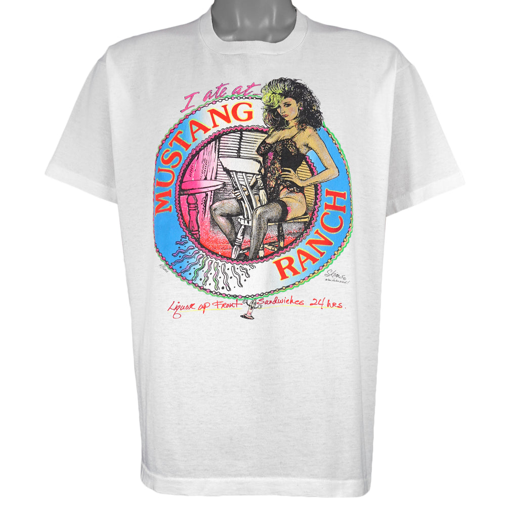 Vintage - I Ate at Mustang Ranch T-Shirt 1990s X-Large Vintage Retro
