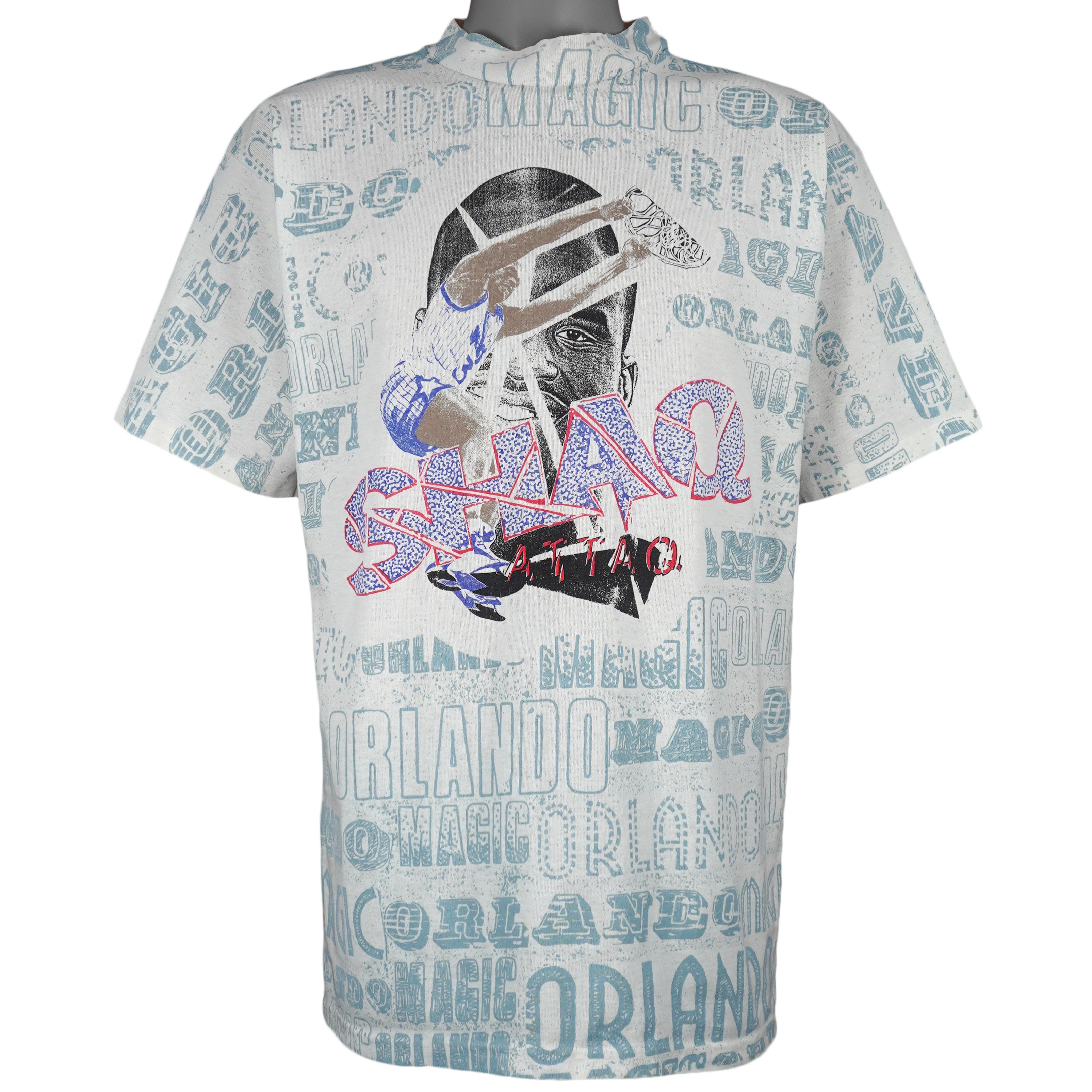 NBA - Orlando Magic, Shaq Attao All Over Print T-Shirt 1990s X-Large Vintage Retro Basetball