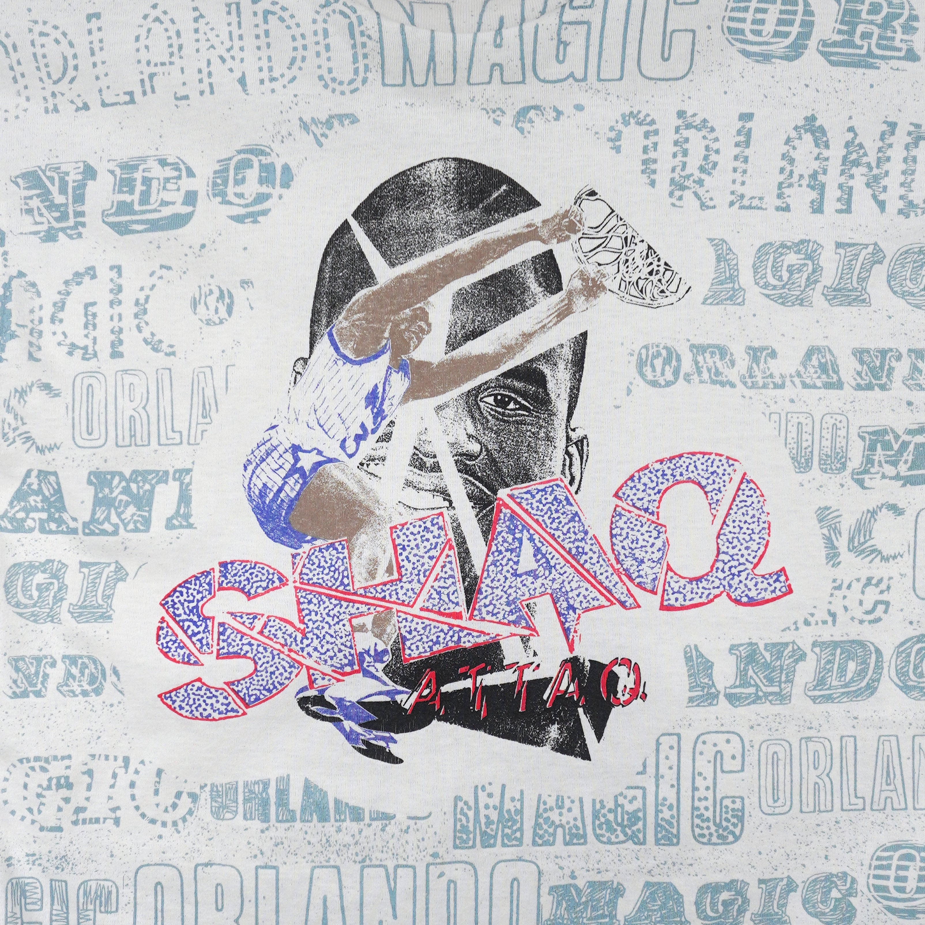 NBA - Orlando Magic, Shaq Attao All Over Print T-Shirt 1990s X-Large Vintage Retro Basetball