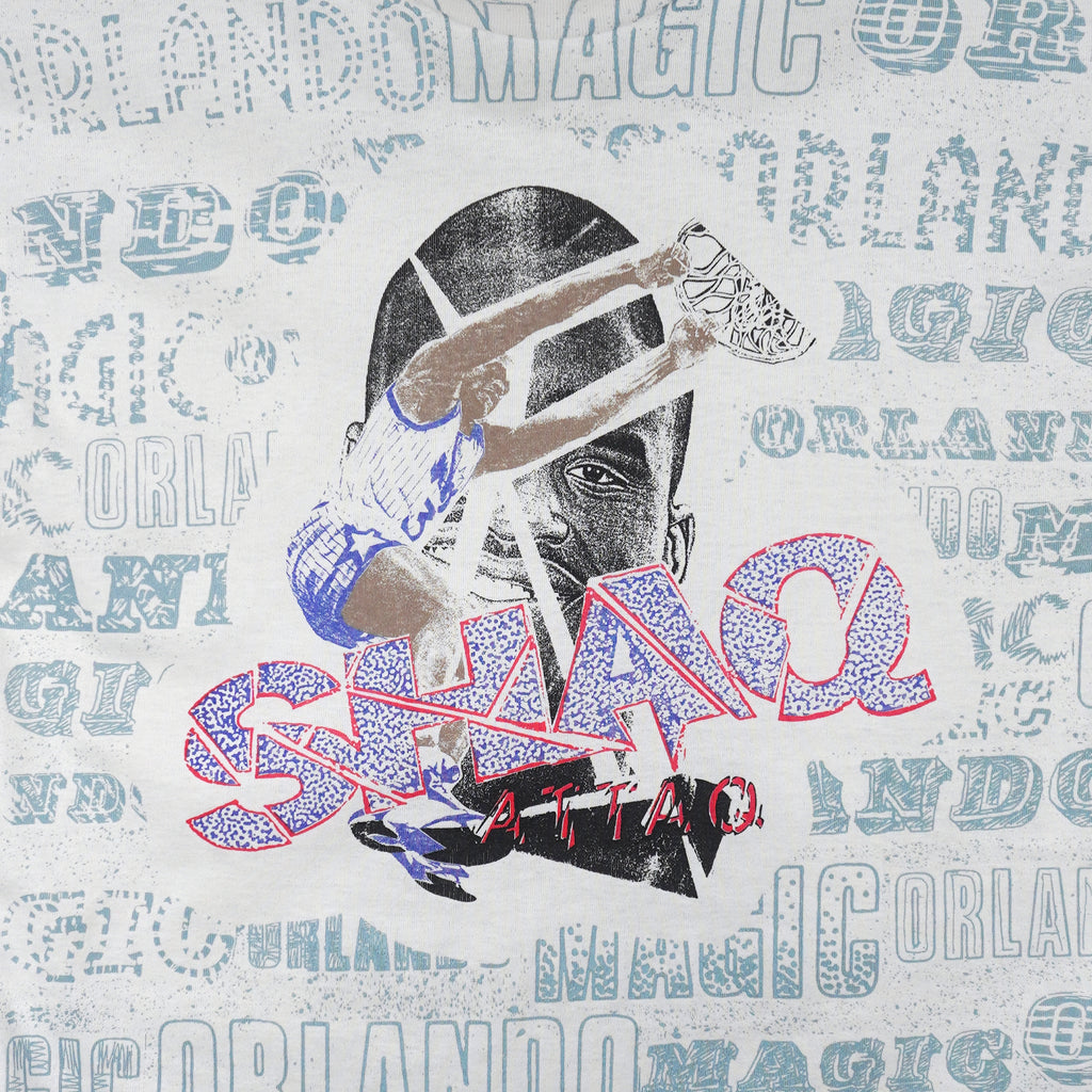 NBA - Orlando Magic, Shaq Attao All Over Print T-Shirt 1990s X-Large Vintage Retro Basetball
