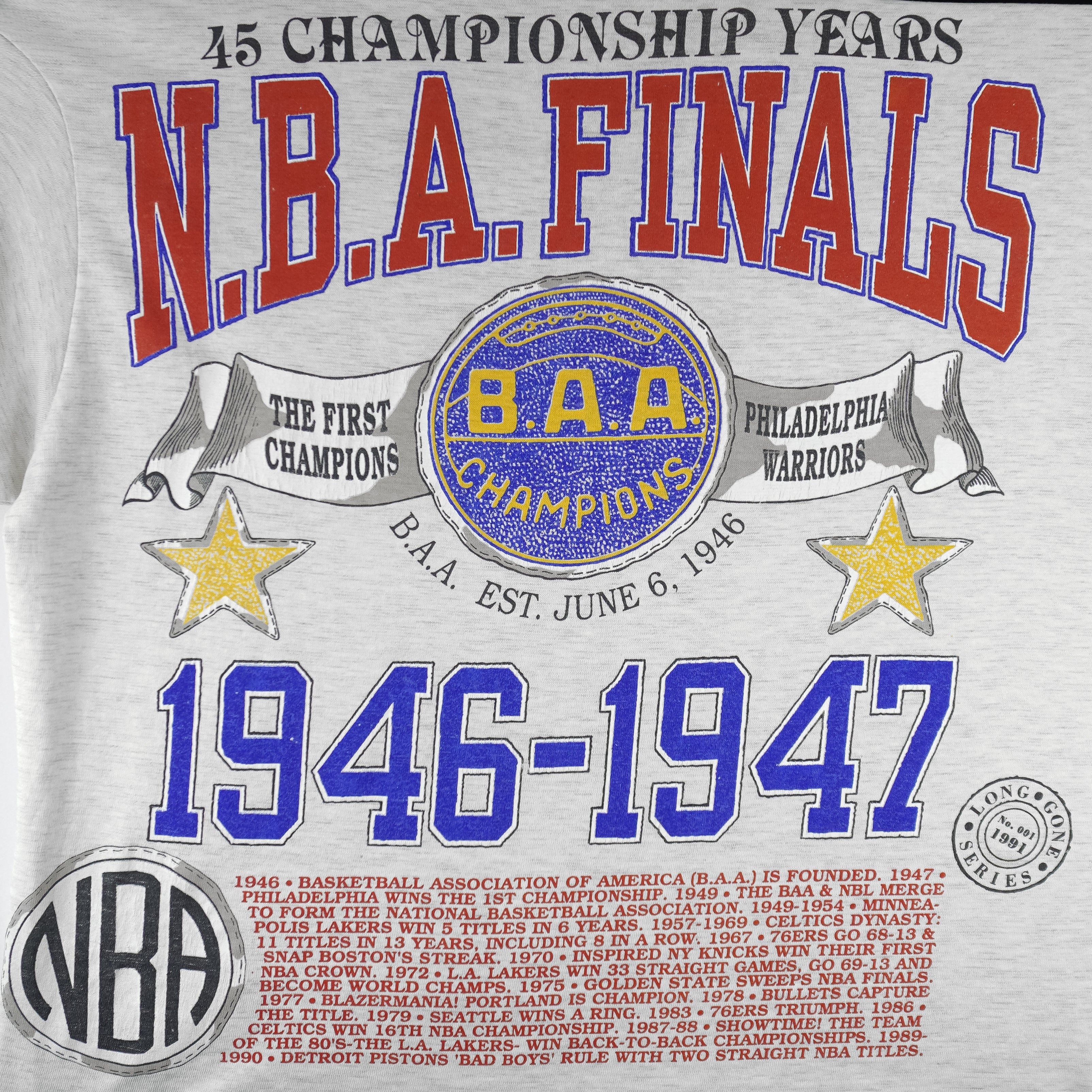 NBA (Long Gone) - Chicago Bulls NBA Finals World Champions T-Shirt 1991 X-Large Vintage Retro Basketball