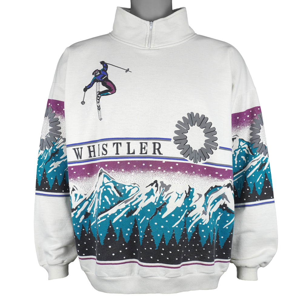 Vintage - Ski Whistler Mountain Pullover Sweatshirt 1990s Medium Vintage Retro
