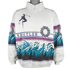 Vintage - Ski Whistler Mountain Pullover Sweatshirt 1990s Medium Vintage Retro