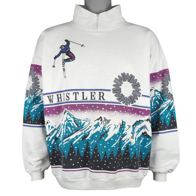 Vintage - Ski Whistler Mountain Pullover Sweatshirt 1990s Medium