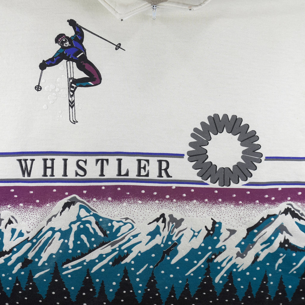 Vintage - Ski Whistler Mountain Pullover Sweatshirt 1990s Medium Vintage Retro