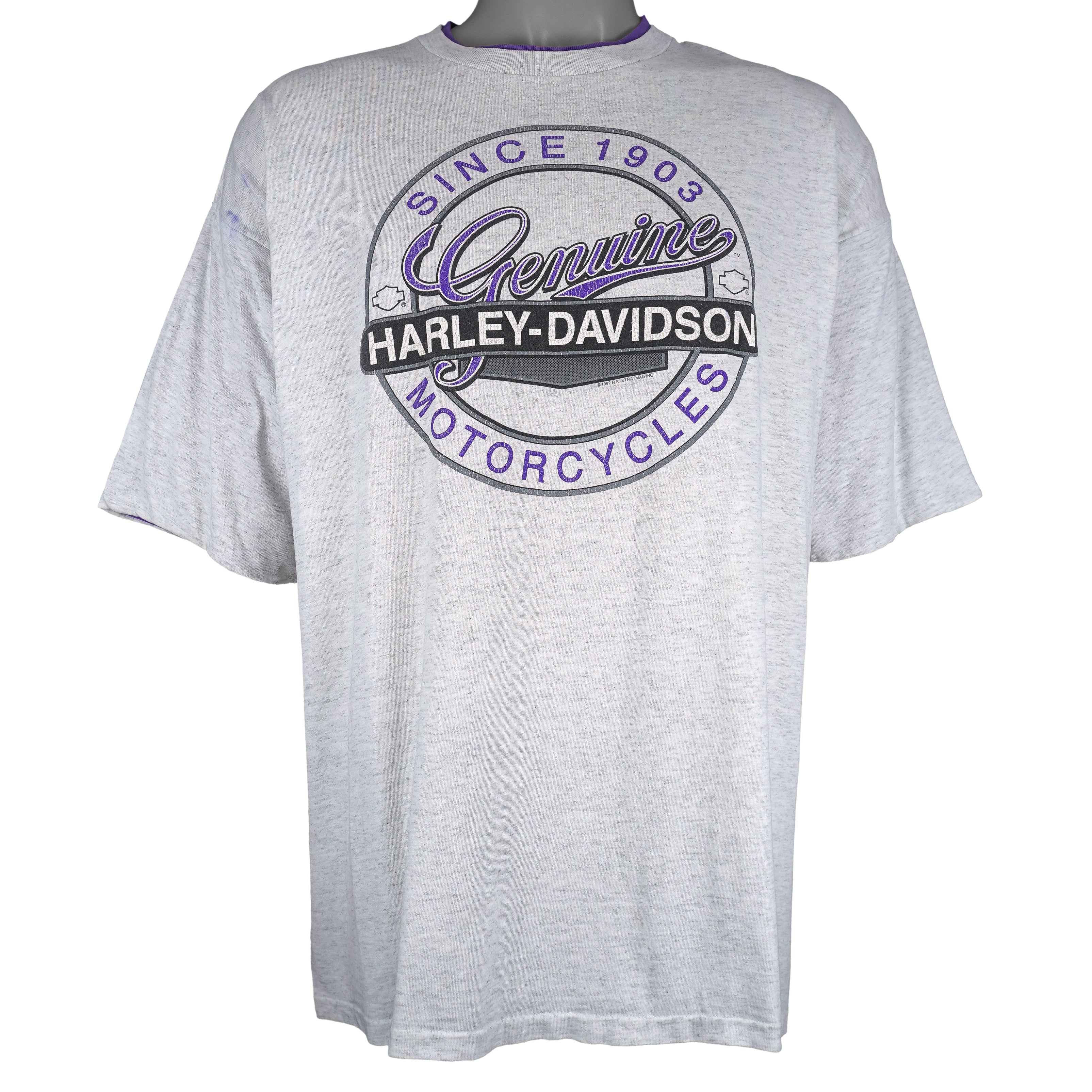 Harley Davidson - Chicago, Illinois Roll Em Ups T-Shirt 1992 X-Large Vintage Retro