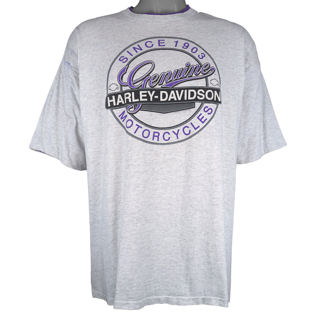 Harley Davidson - Chicago, Illinois Roll Em Ups T-Shirt 1992 X-Large Vintage Retro