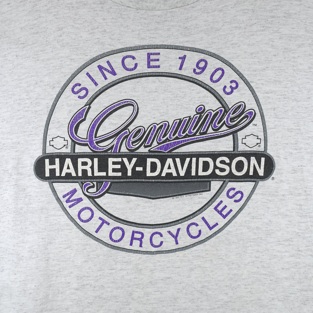 Harley Davidson - Chicago, Illinois Roll Em Ups T-Shirt 1992 X-Large Vintage Retro