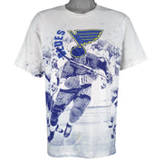 NHL - St. Louis Blues All Over Print T-Shirt 1990s Large Vintage Retro Hockey