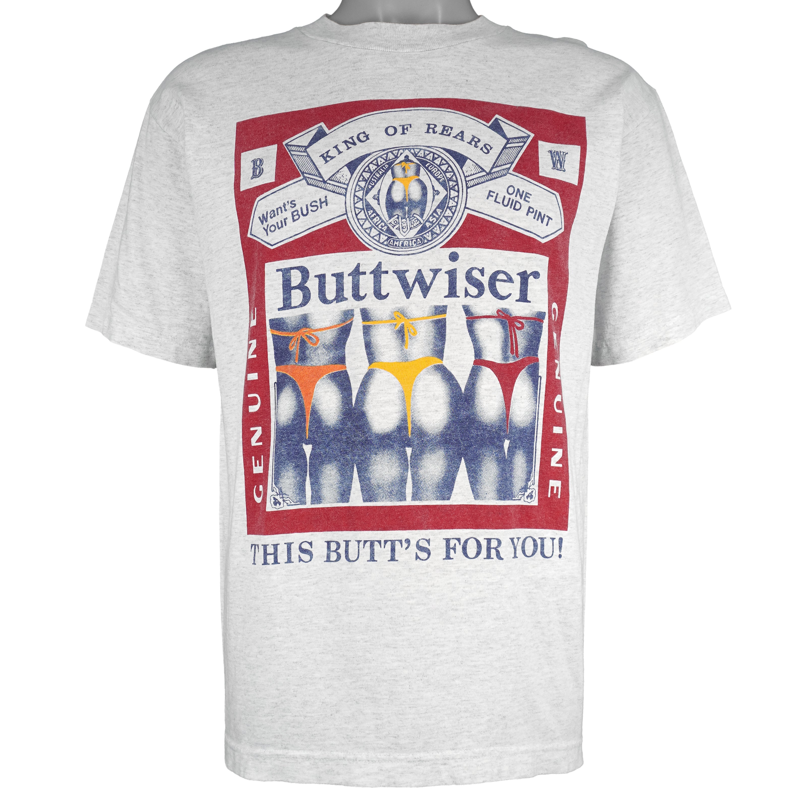 Vintage (AAA) - Buttwiser, King Of Rears T-Shirt 1990s Medium Vintage Retro