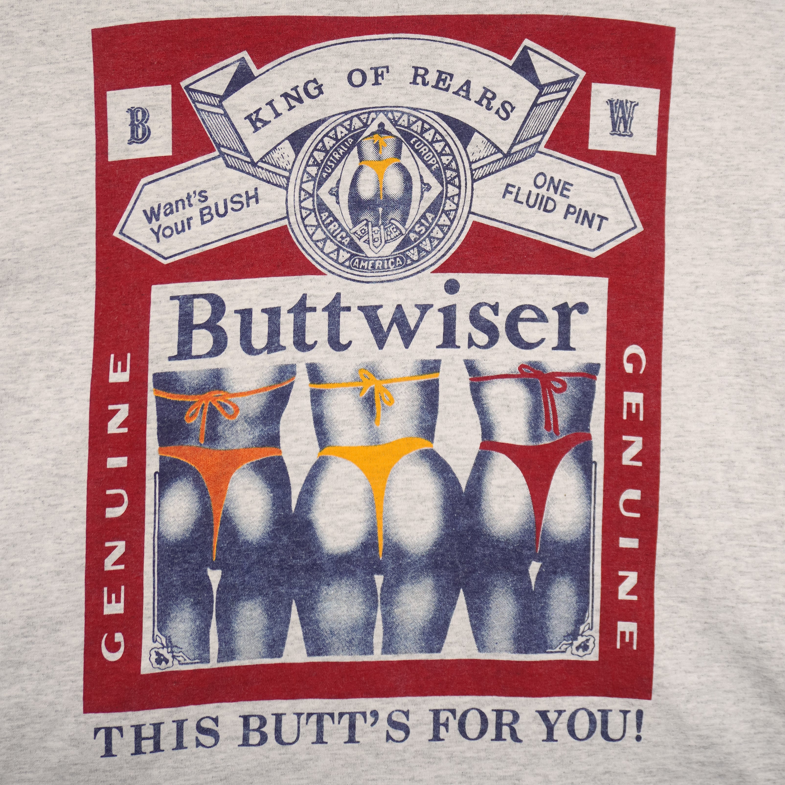 Vintage (AAA) - Buttwiser, King Of Rears T-Shirt 1990s Medium Vintage Retro