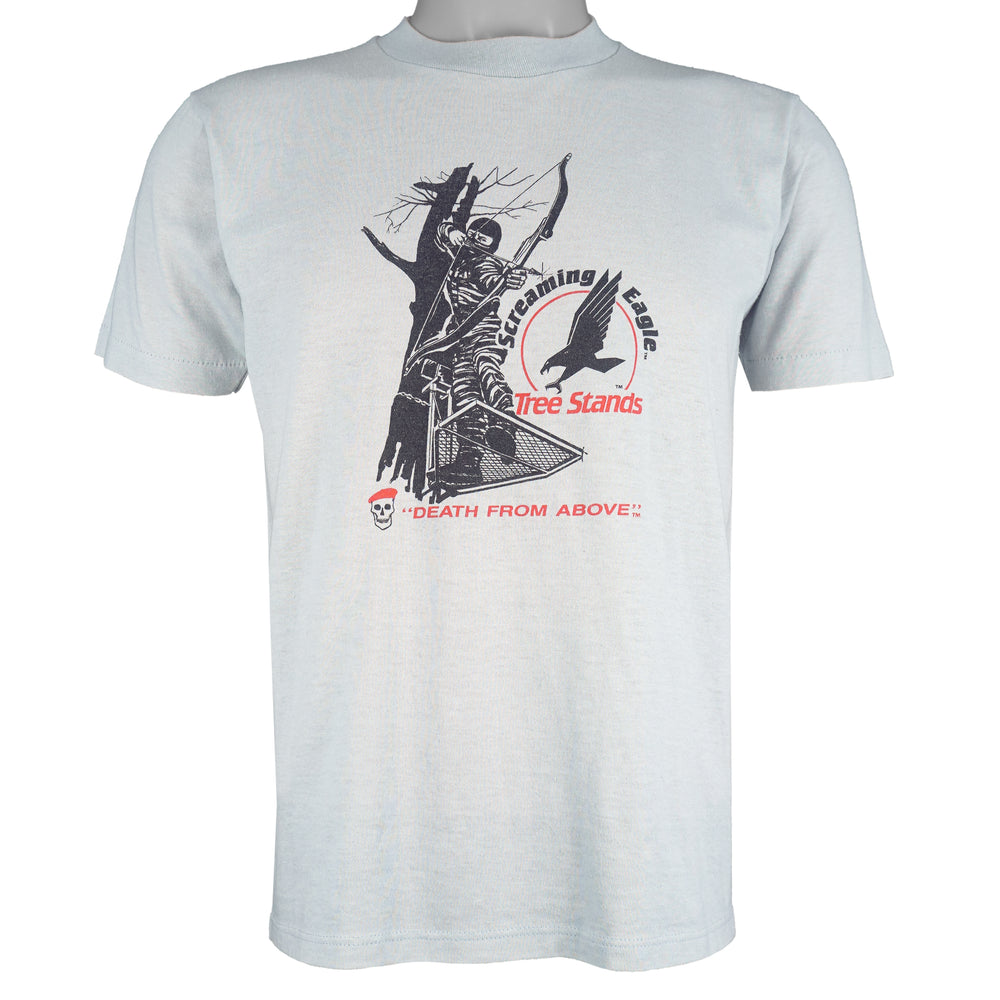 Vintage (Jerzees) - Screaming Eagle Tree Stands Single Stitch T-Shirt 1990s Medium Vintage Retro