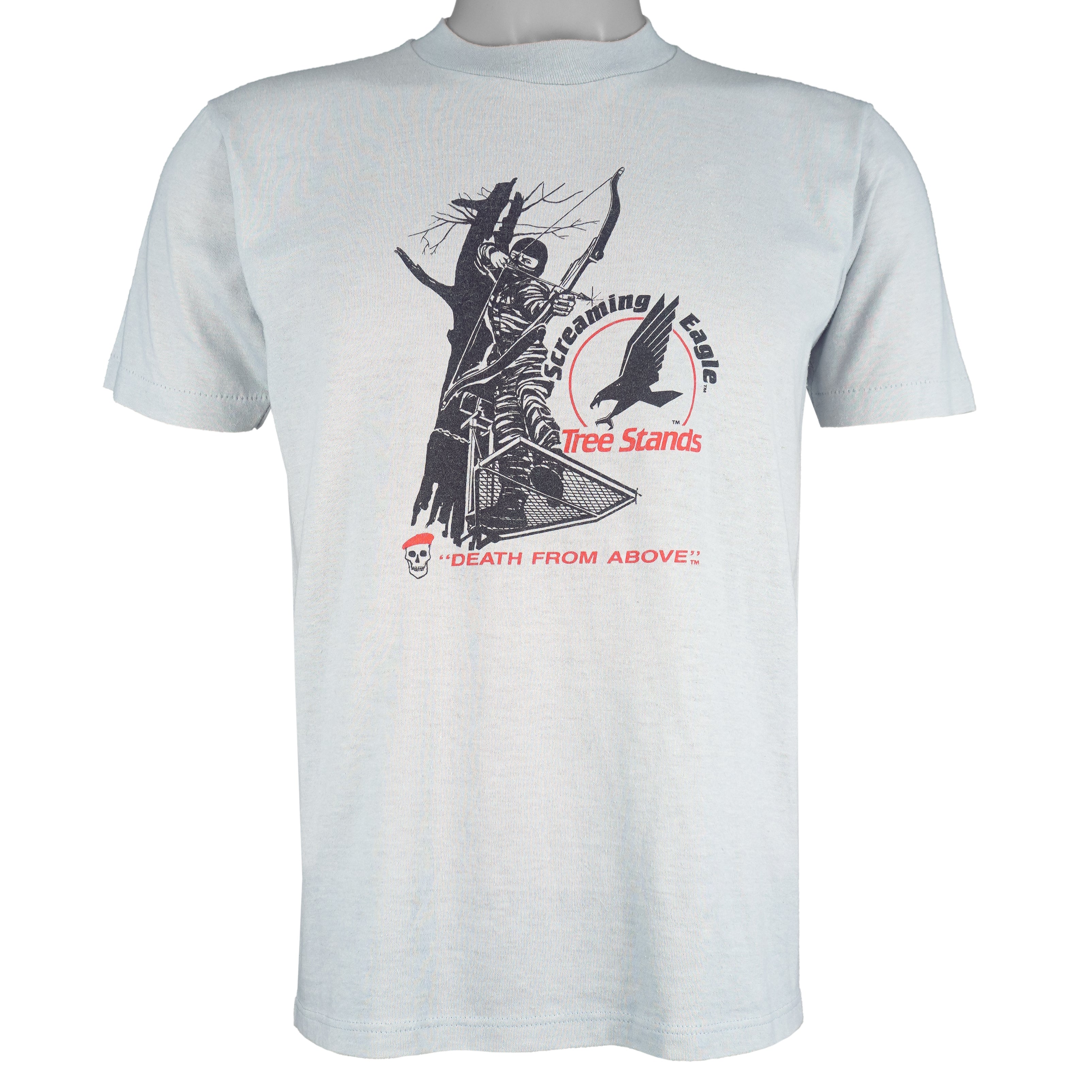 Vintage (Jerzees) - Screaming Eagle Tree Stands Single Stitch T-Shirt 1990s Medium Vintage Retro