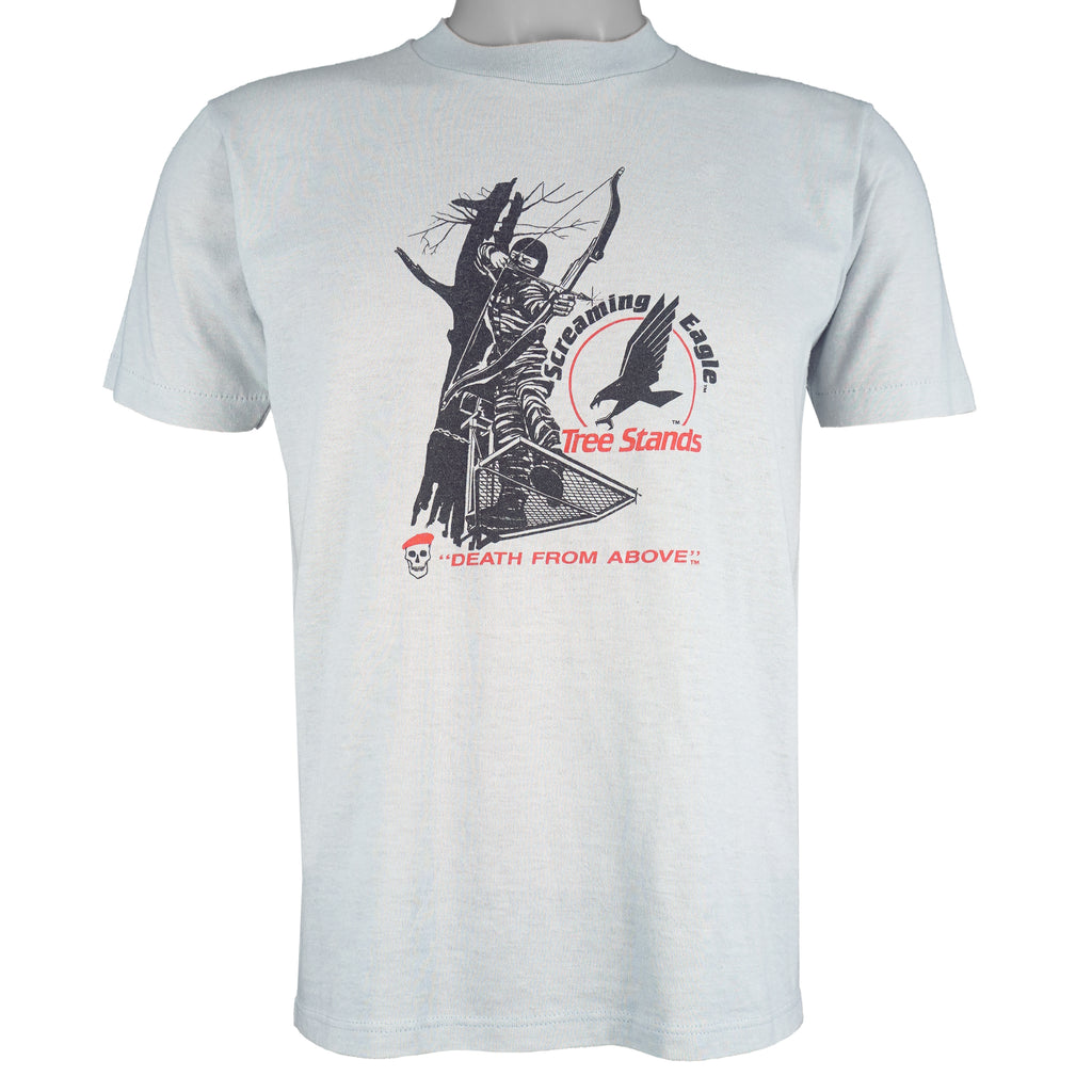 Vintage (Jerzees) - Screaming Eagle Tree Stands Single Stitch T-Shirt 1990s Medium Vintage Retro
