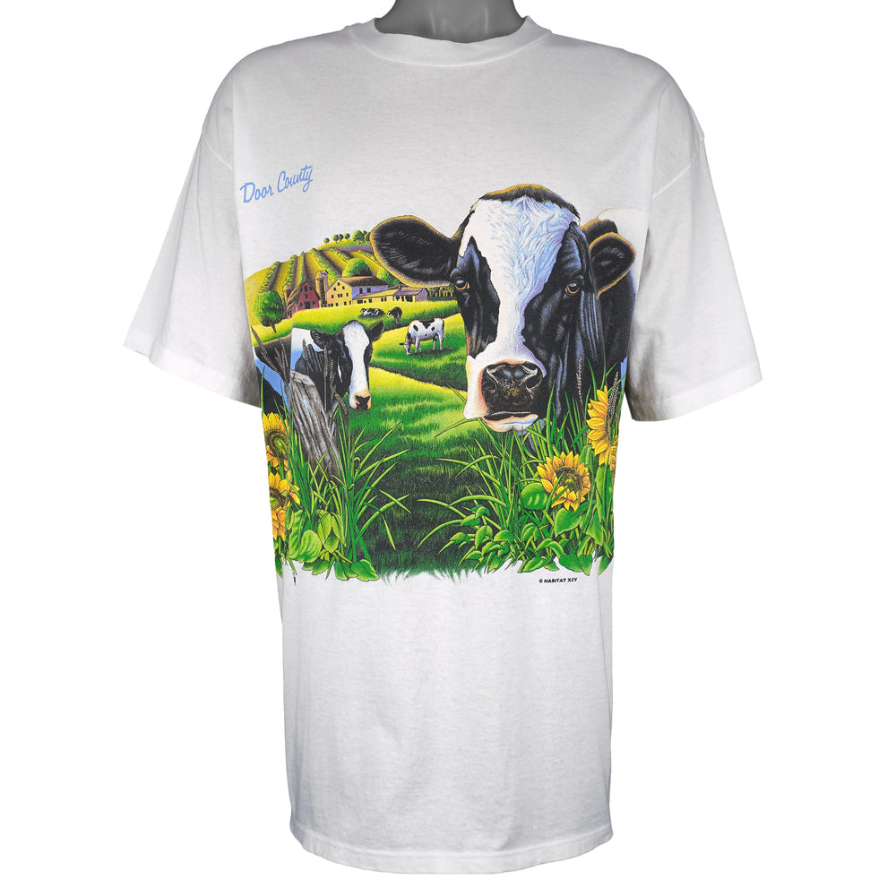Vintage (H.L.Miller) - Door County Cow Habitat XCV T-Shirt 1990s X-Large Vintage Retro