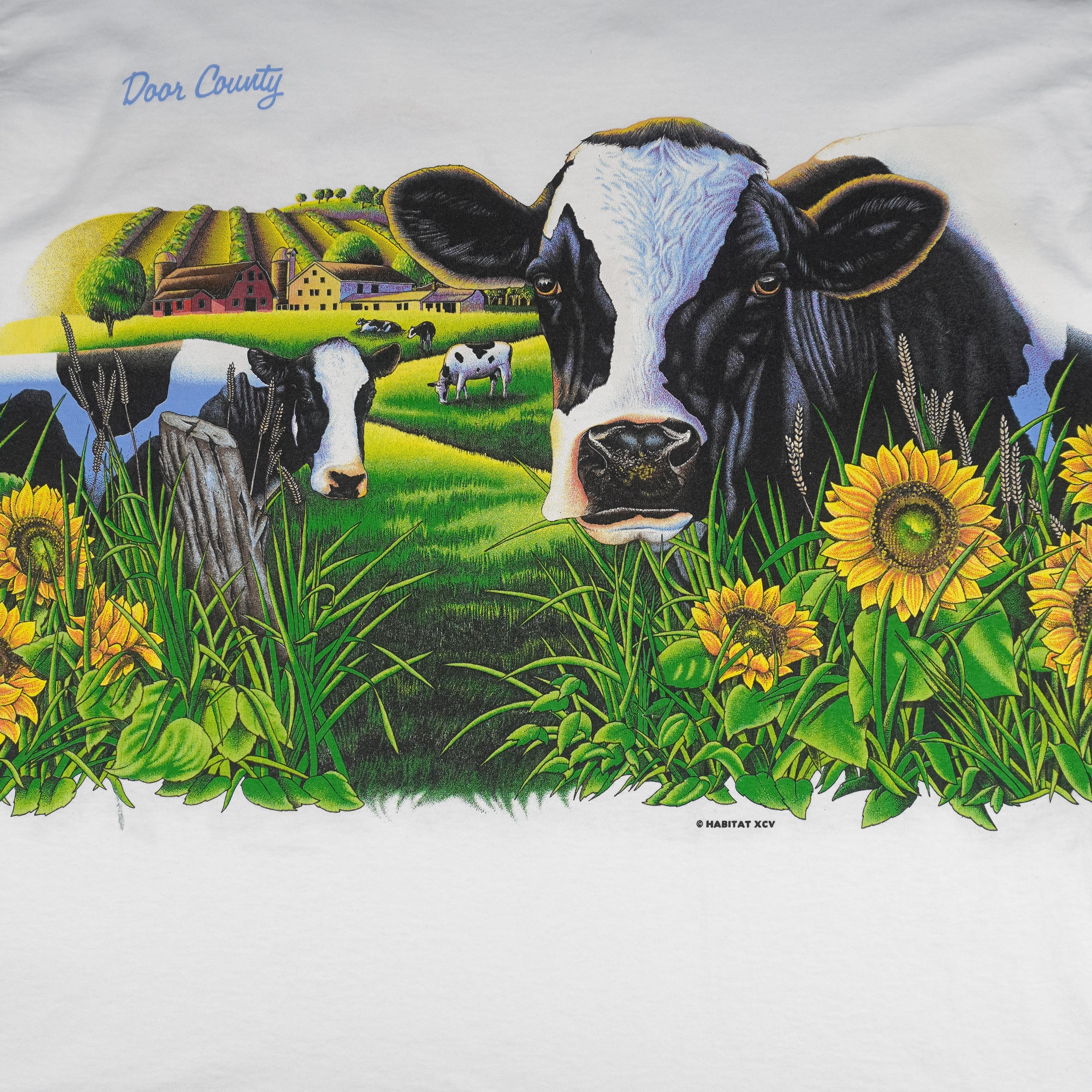 Vintage (H.L.Miller) - Door County Cows Habitat XCV T-Shirt 1990s X-Large Vintage Retro