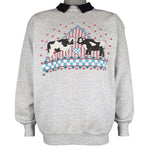 Vintage (Cotton Grove) - Cows And Hearts Crew Neck Sweatshirt 1998 Large