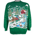 Vintage (Nutcracker) - Winter Scene with Horses Crew Neck Sweatshirt 1990s Medium vintage retro