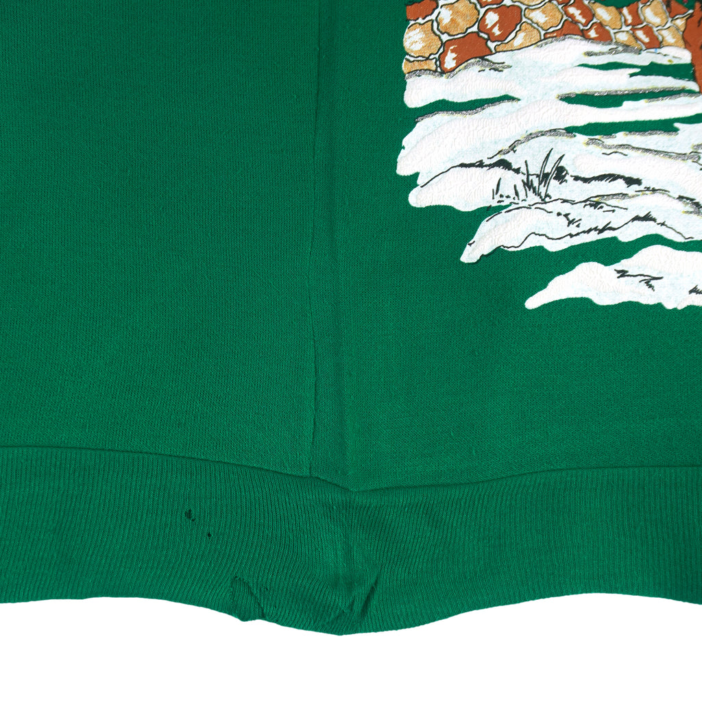 Vintage (Nutcracker) - Winter Scene with Horses Crew Neck Sweatshirt 1990s Medium