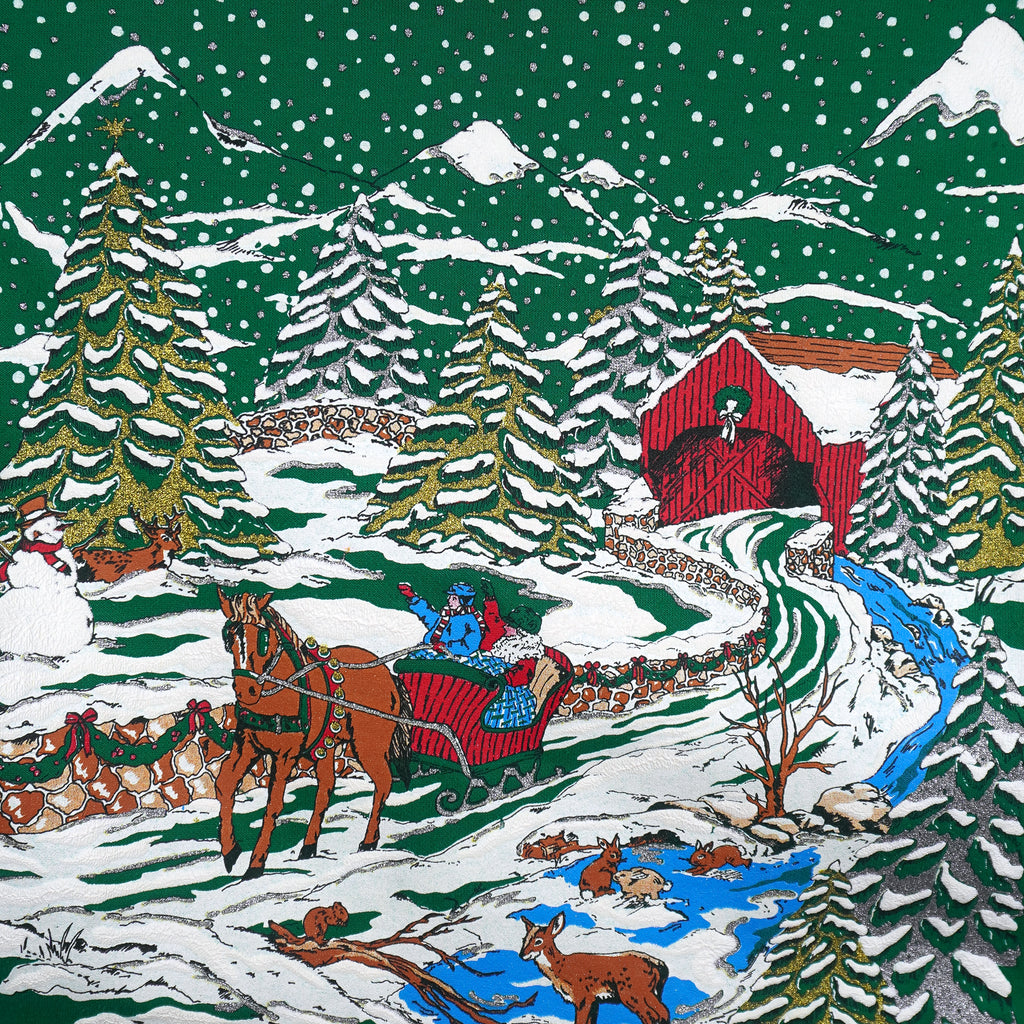 Vintage (Nutcracker) - Winter Scene with Horses Crew Neck Sweatshirt 1990s Medium