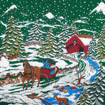 Vintage (Nutcracker) - Winter Scene with Horses Crew Neck Sweatshirt 1990s Medium