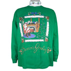 Vintage (Holiday Time) - Santa Claus "Season Greetings" Turtleneck Sweatshirt 1990s Large vintage retro